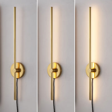 Anton 27.25" Modern Minimalist Iron Adjustable Bar Integrated LED Plug-In Sconce - JONATHAN Y